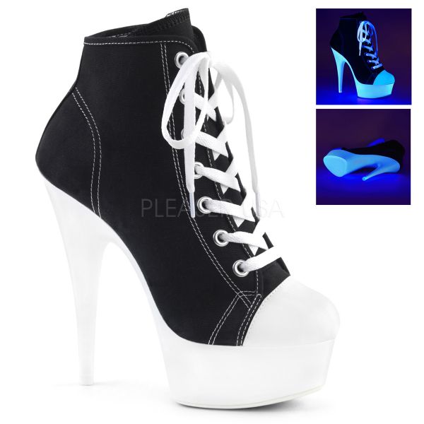 Schwarze Canvas High Heel Sneaker DELIGHT-600SK-02